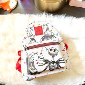 Disney The Nightmare Before Christmas White Mini Backpack with Multicolor Lights
